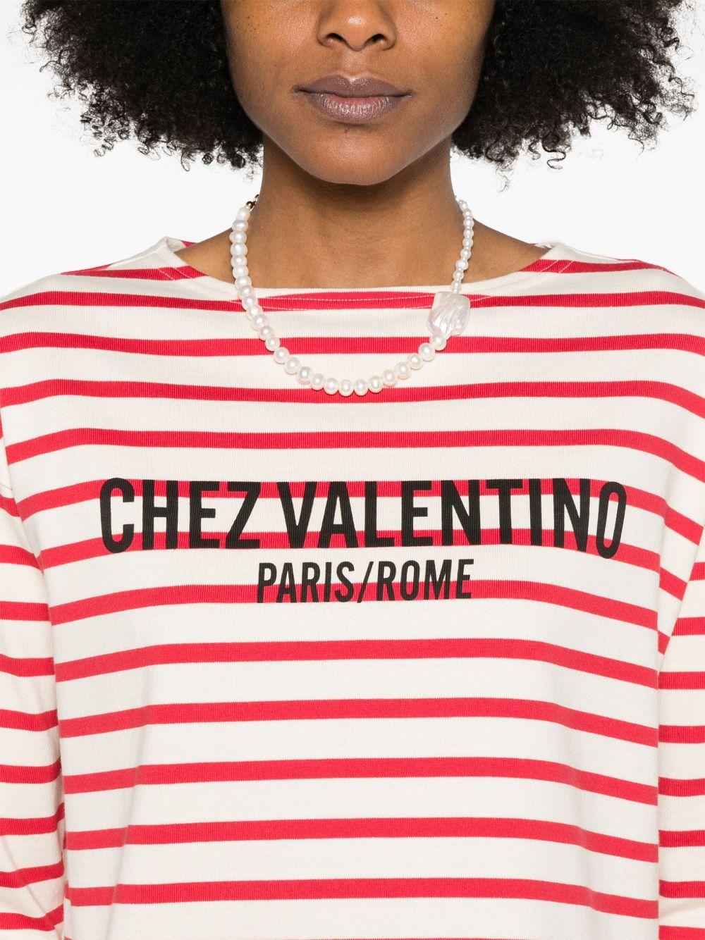 Chez Valentino striped T-shirt<BR/><BR/><BR/> 6B3MG24B961 AS0 VALENTINO GARAVANI