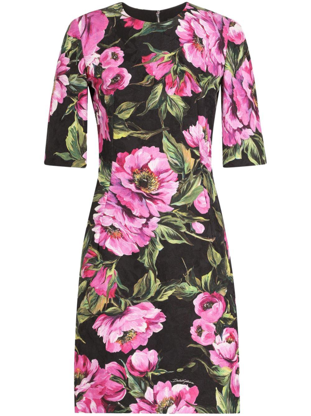Floral-print mini dress<BR/><BR/><BR/><BR/> F6TMJT FSFN9HN5KR DOLCE & GABBANA
