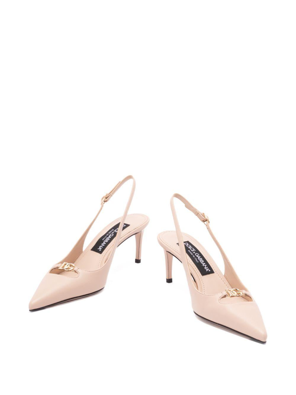 Lollo silk nappa leather slingbacks CG0796 A195380095 DOLCE & GABBANA