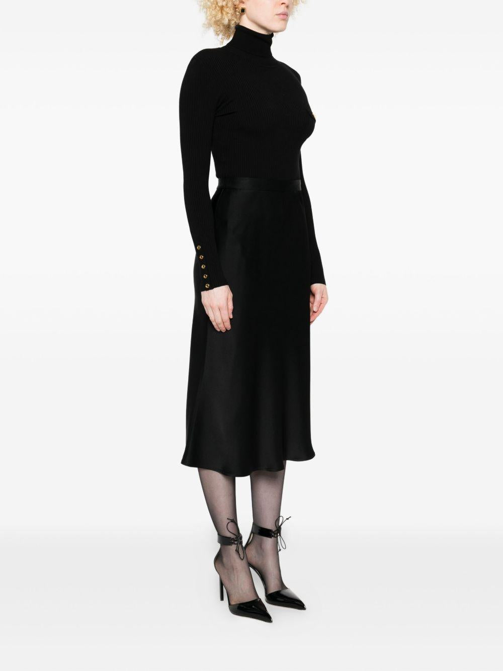 Dress in ribbed knit and satin fabrics with pocket AM06B56E2 110 ELISABETTA FRANCHI