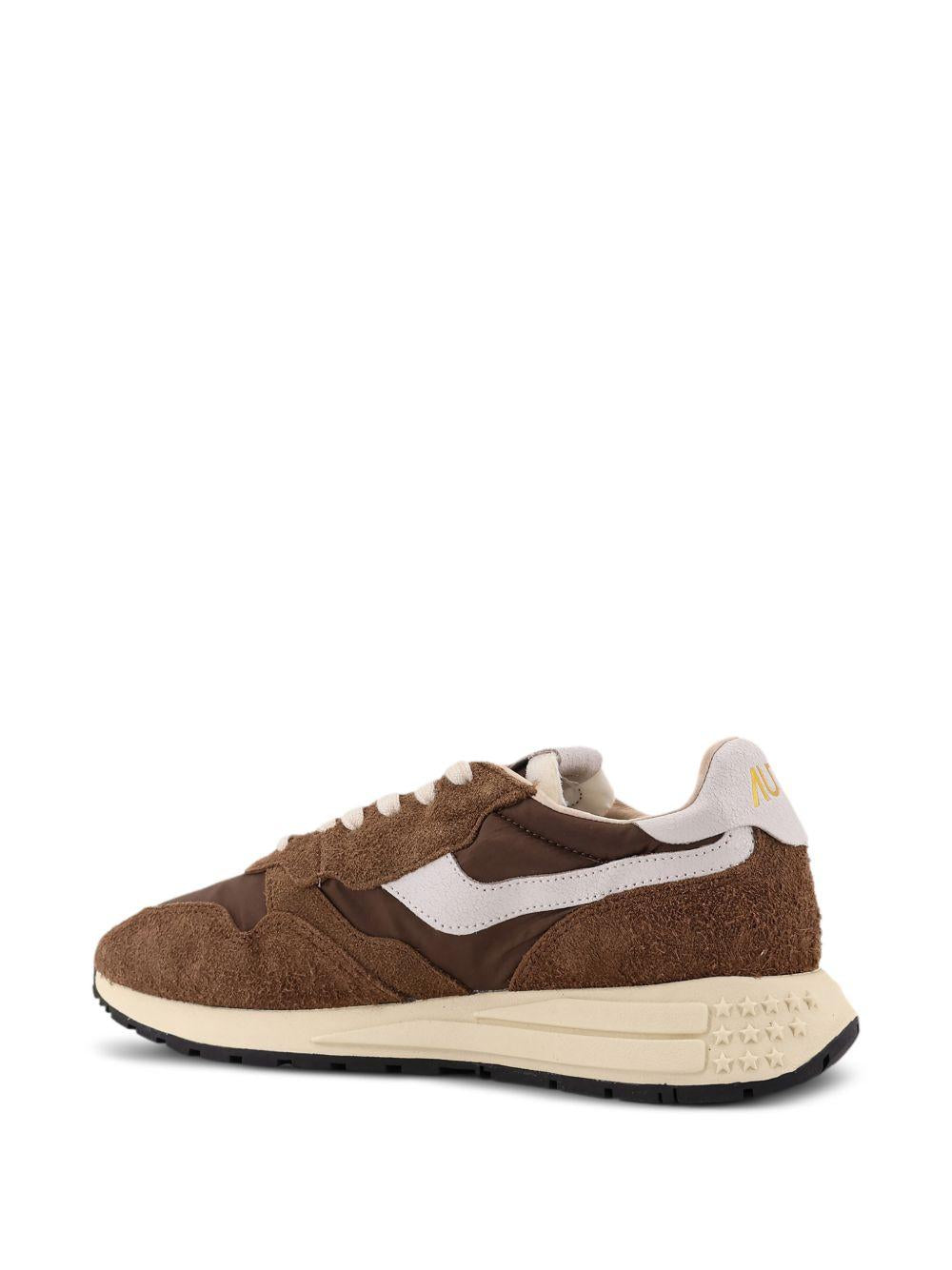 REELWIND LOW SNEAKERS IN BROWN AND WHITE PEPPER NYLON AND SUEDE WWLM NC39WHITE/TUNDRA AUTRY