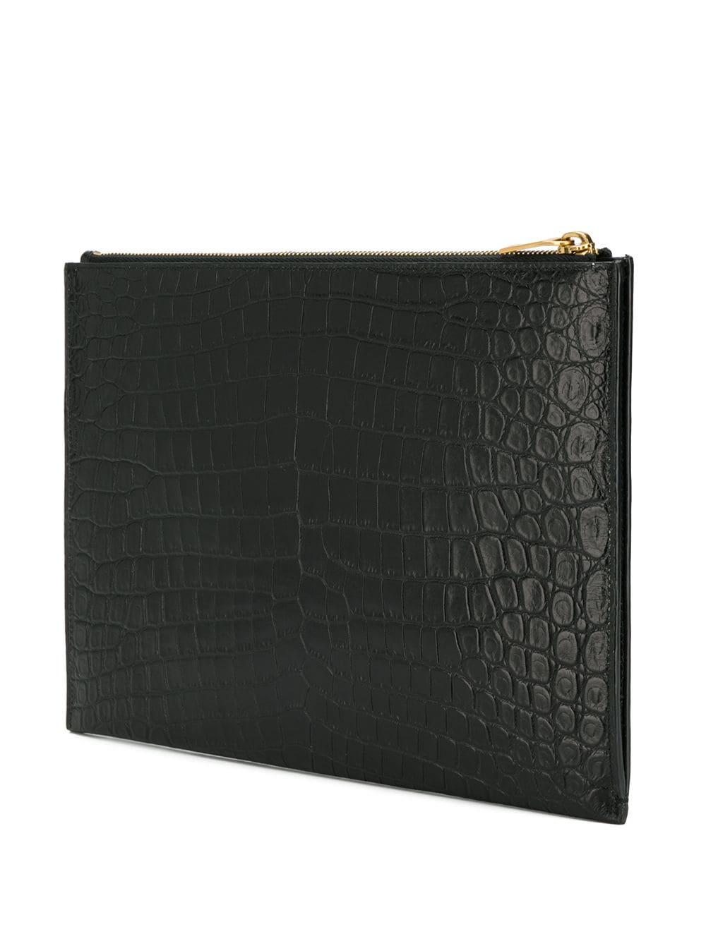 crocodile effect pouch 607779 DZE0W1000 SAINT LAURENT