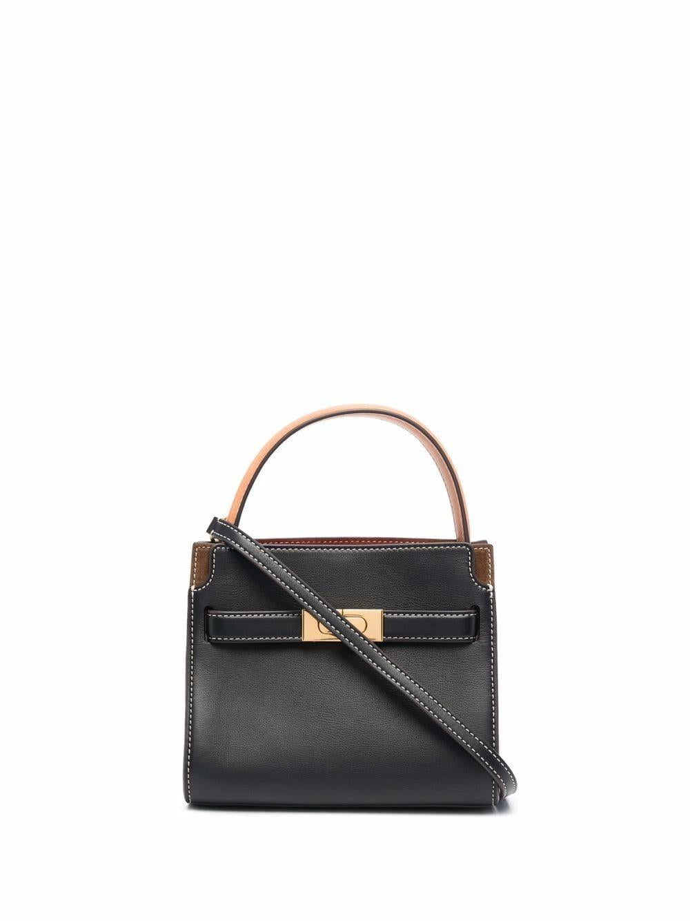 Black/brown calf leather Lee Radziwill petite leather bag 75662 001 TORY BURCH