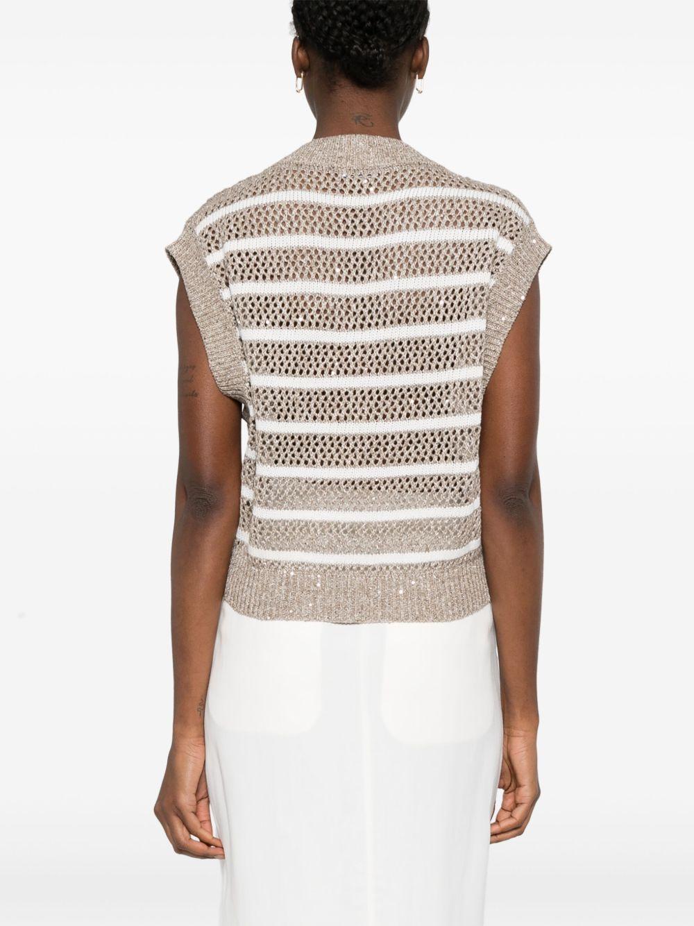 Sequined knitted vest<BR/><BR/><BR/> MCO558902 CKE88 BRUNELLO CUCINELLI