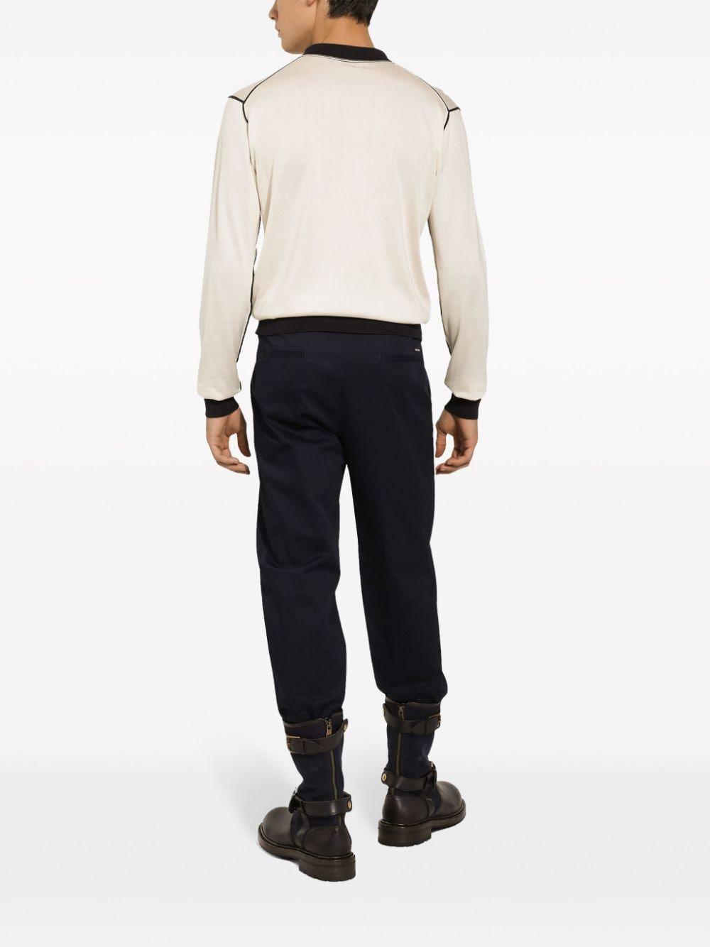 Logo-tag cotton-blend tapered trousers<BR/><BR/><BR/><BR/> GV5ZHT FUFIVB0665 DOLCE & GABBANA