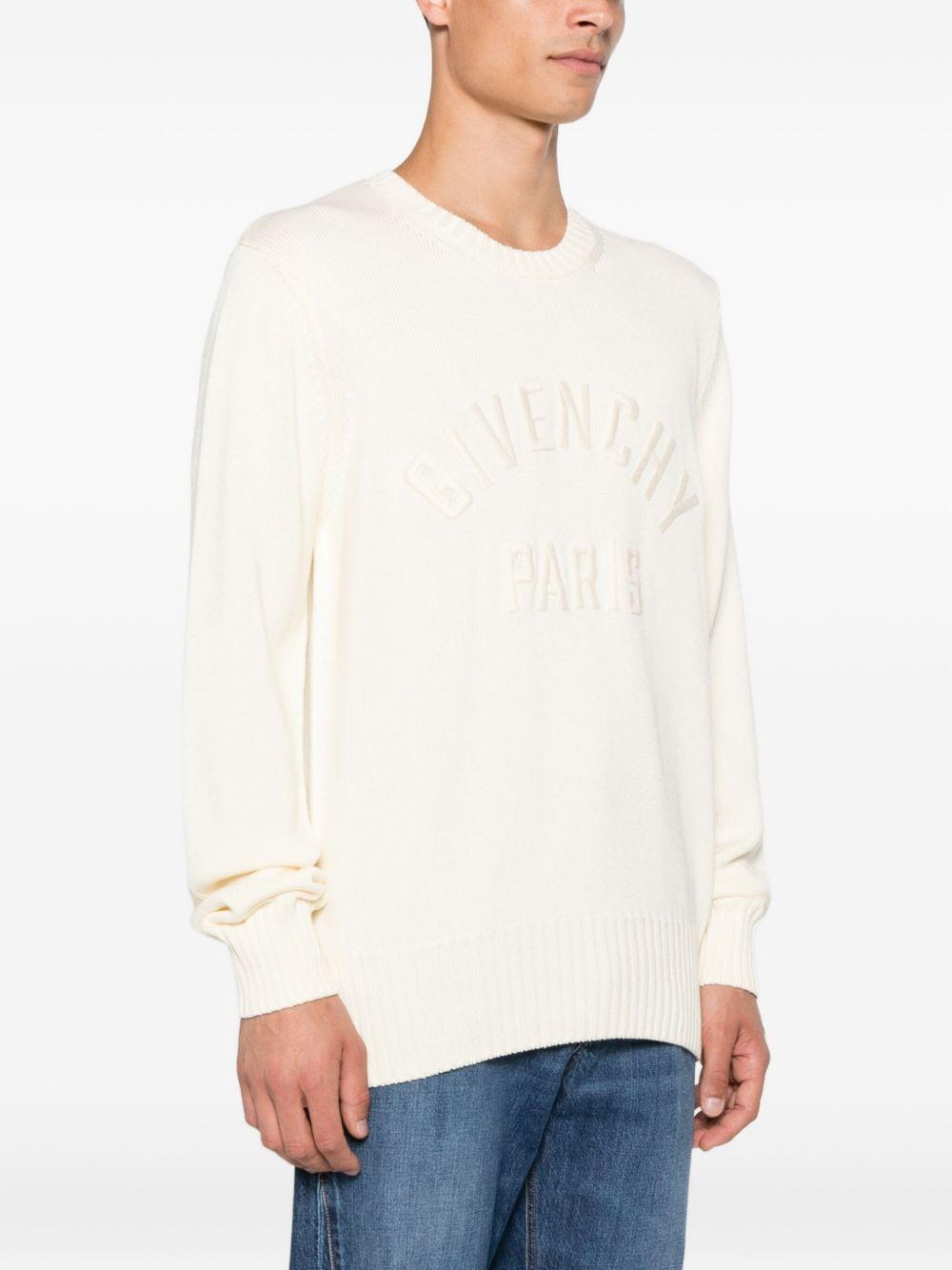 Sweater in cotton knit with GIVENCHY Paris embroidery BM90W04YNM 150 GIVENCHY