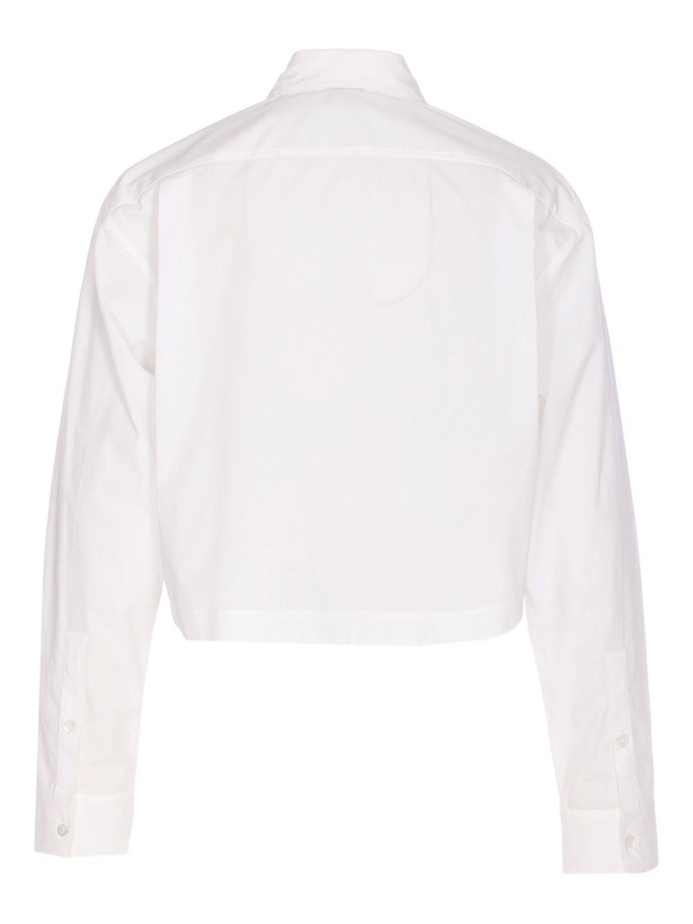 Cropped shirt with bejewelled appliqués 105620 A2EUZ04 PINKO