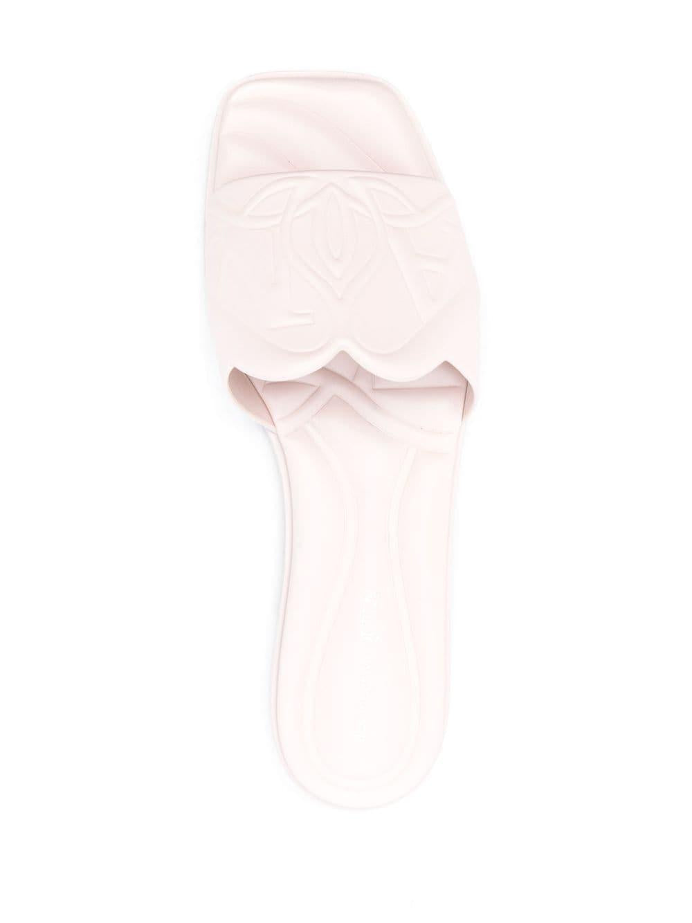 Embossed-logo leather sandals<BR/><BR/><BR/> 780714 WIEAE2940 ALEXANDER MCQUEEN