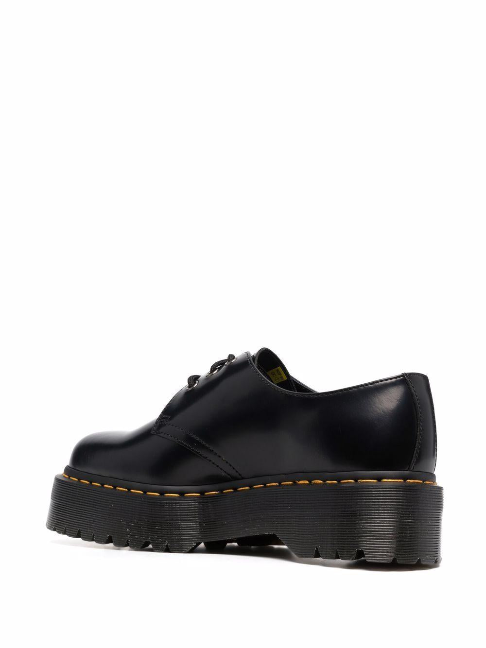 Black leather 1461 leather lace-up shoes 25567001 1461 QUADBLACK POLISHED SMOOTH DR. MARTENS