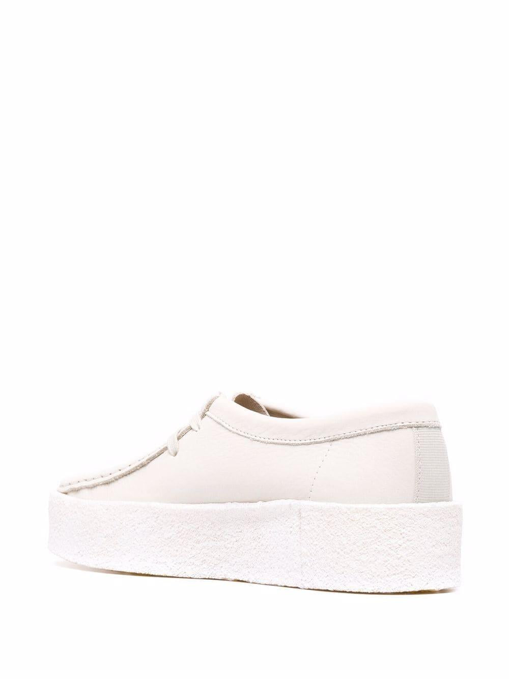 White leather lace-up loafers WALLABEE CUP W WHITE CLARKS