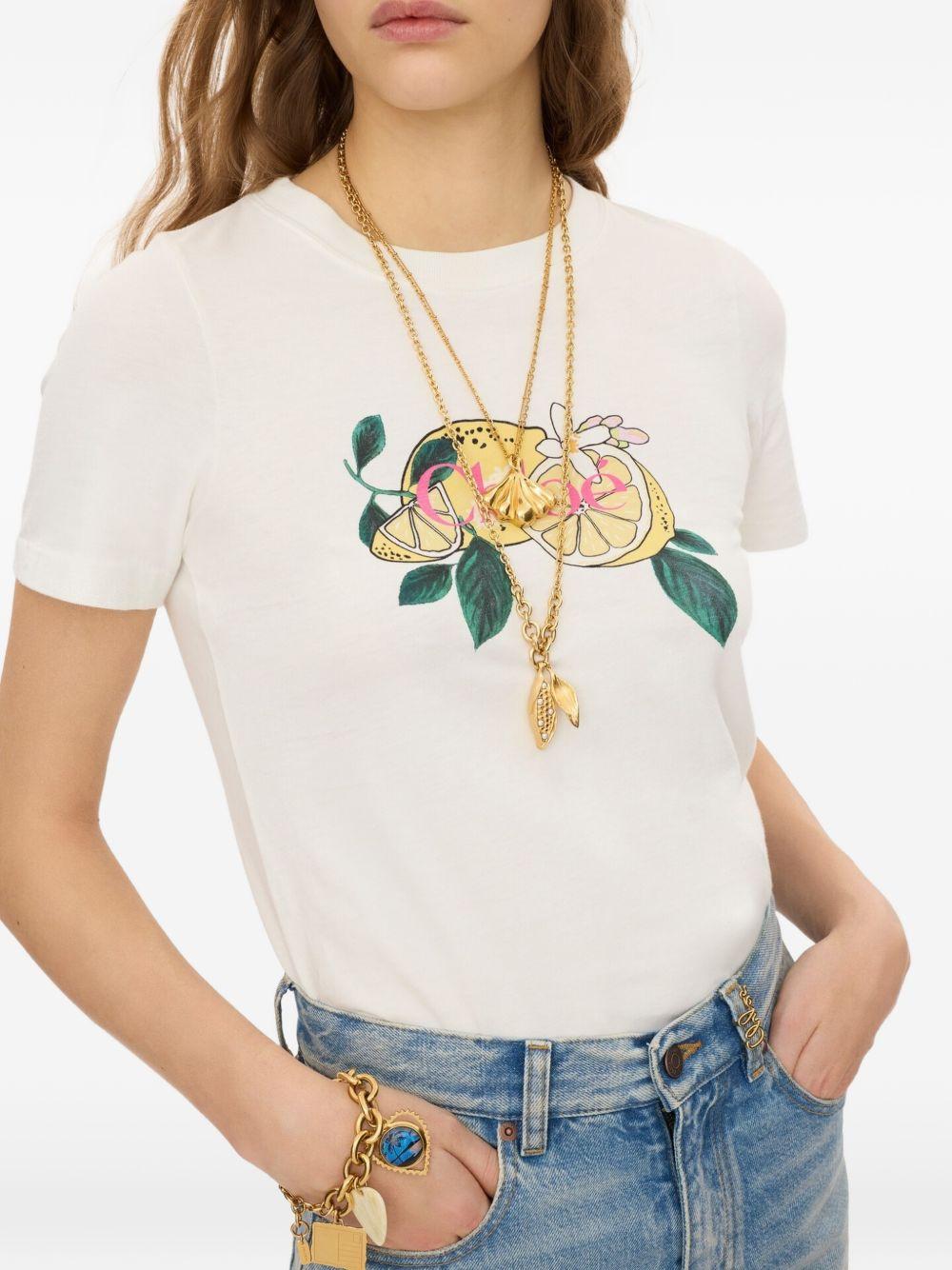CREW-NECK LOGO T-SHIRT IN COTTON JERSEY CH26AJH08981 107 CHLOÉ