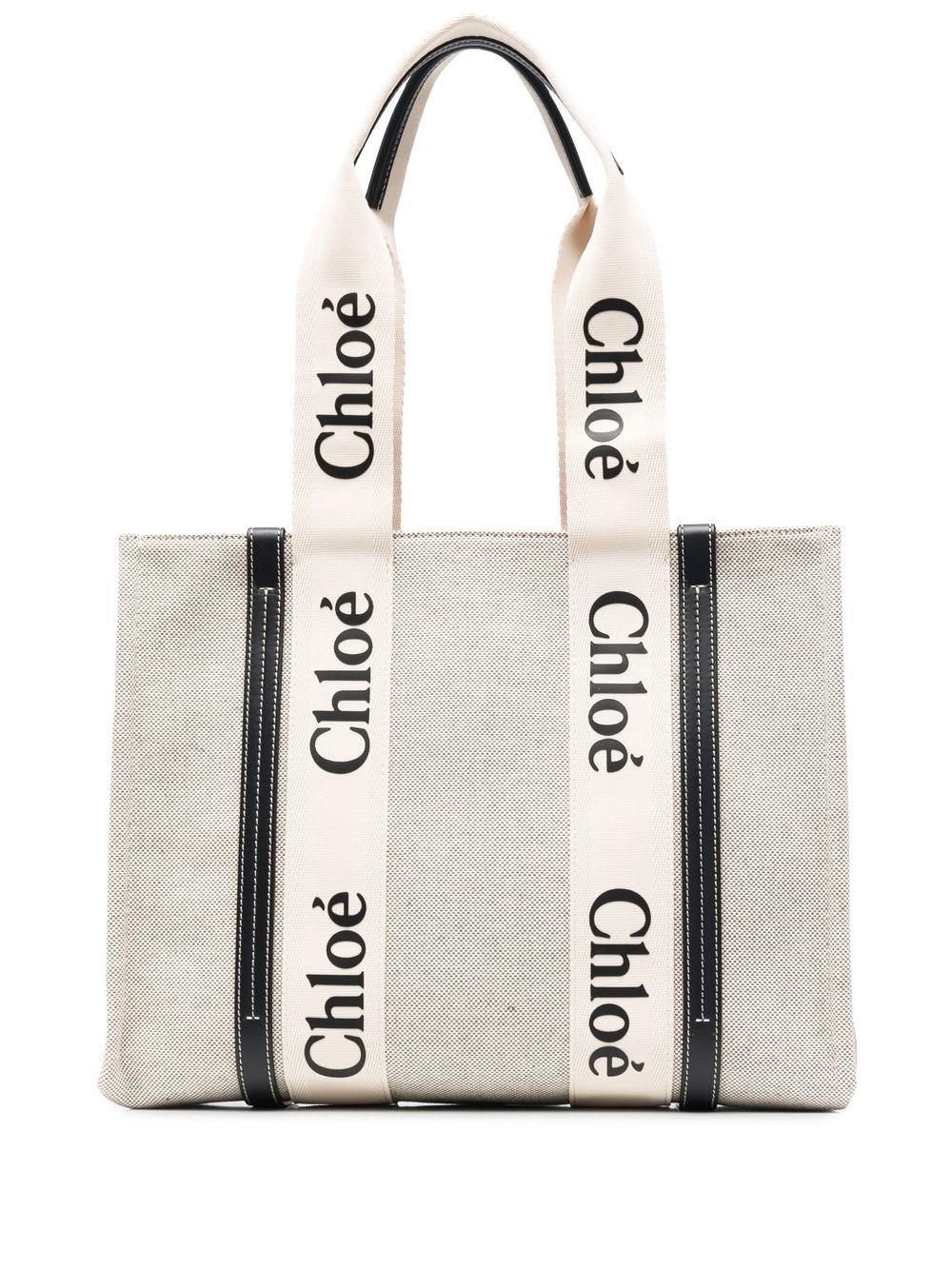 Woody medium linen tote bag CHC22AS383I26 91J CHLOÉ