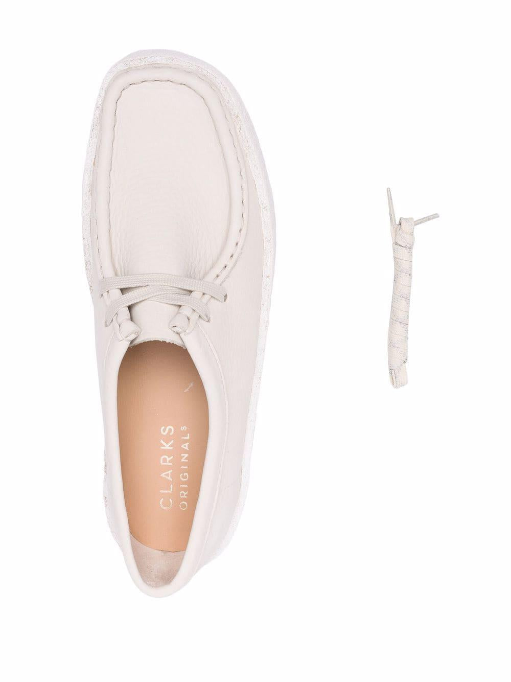 White leather lace-up loafers WALLABEE CUP W WHITE CLARKS