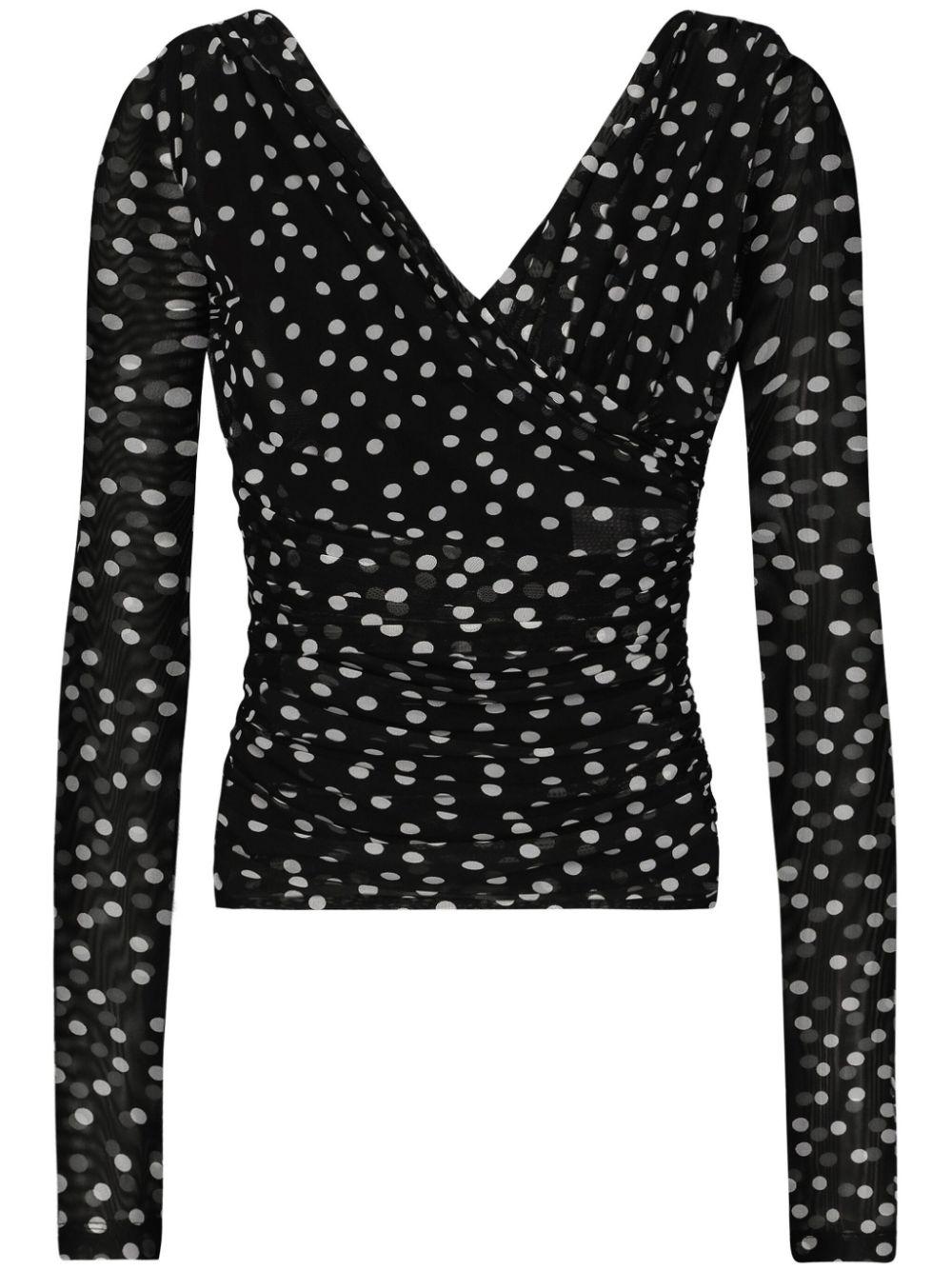 Polka-dot tulle top<BR/><BR/><BR/> F7AB5T FSRP2HNBDW DOLCE & GABBANA