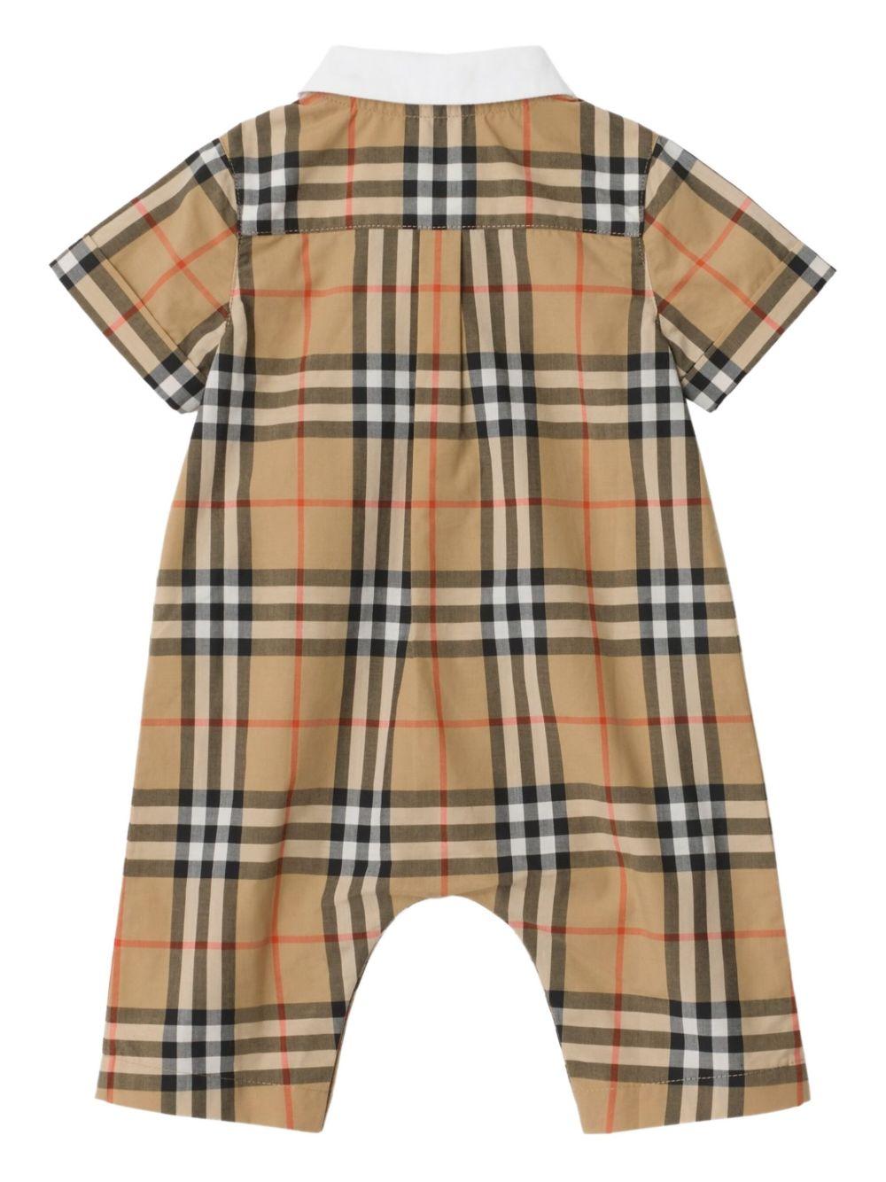 Check Cotton Playsuit 8119878 B9368 BURBERRY KIDS