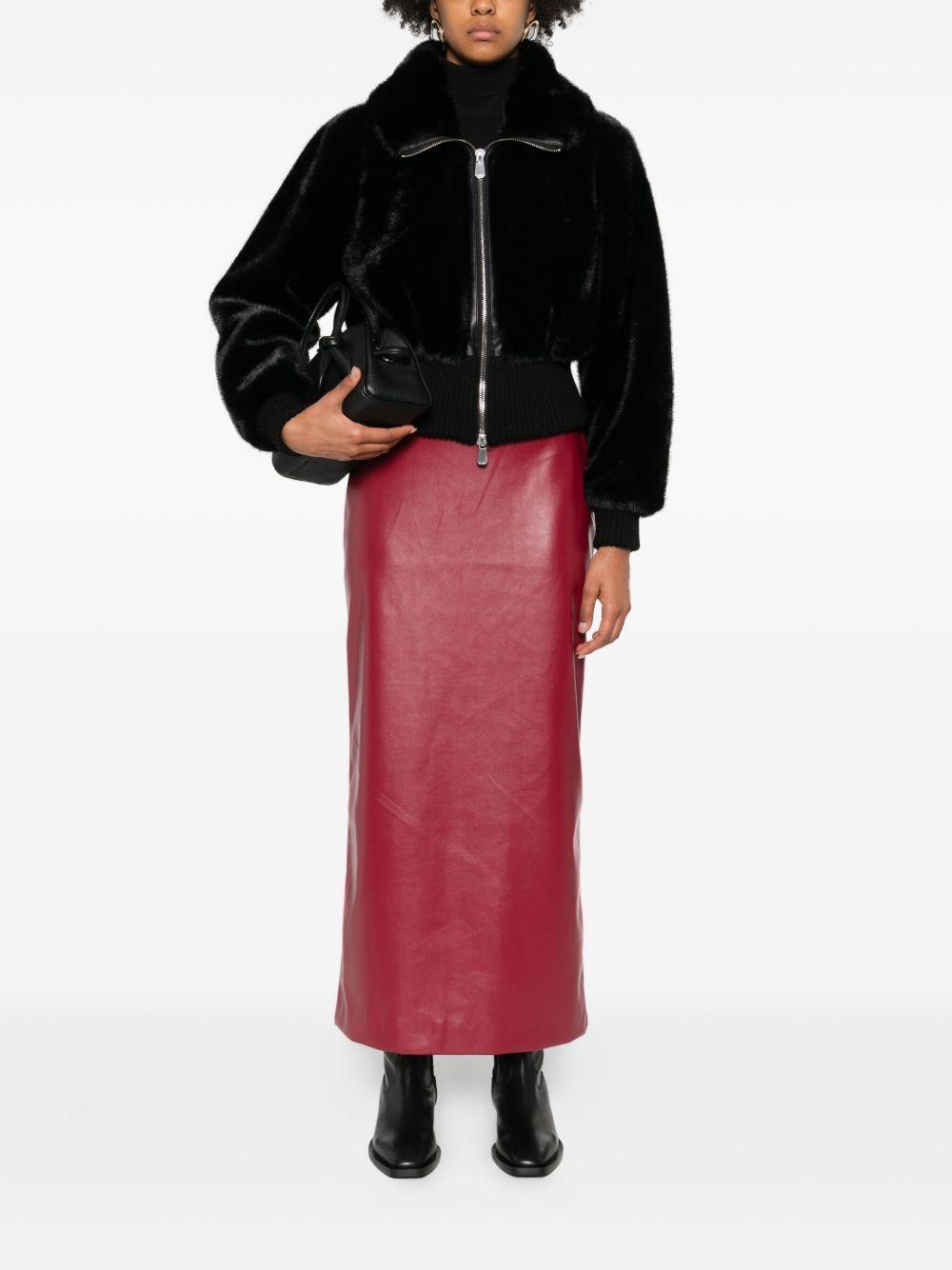 Faux fur bomber jacket 105399 A2PIZ99 PINKO