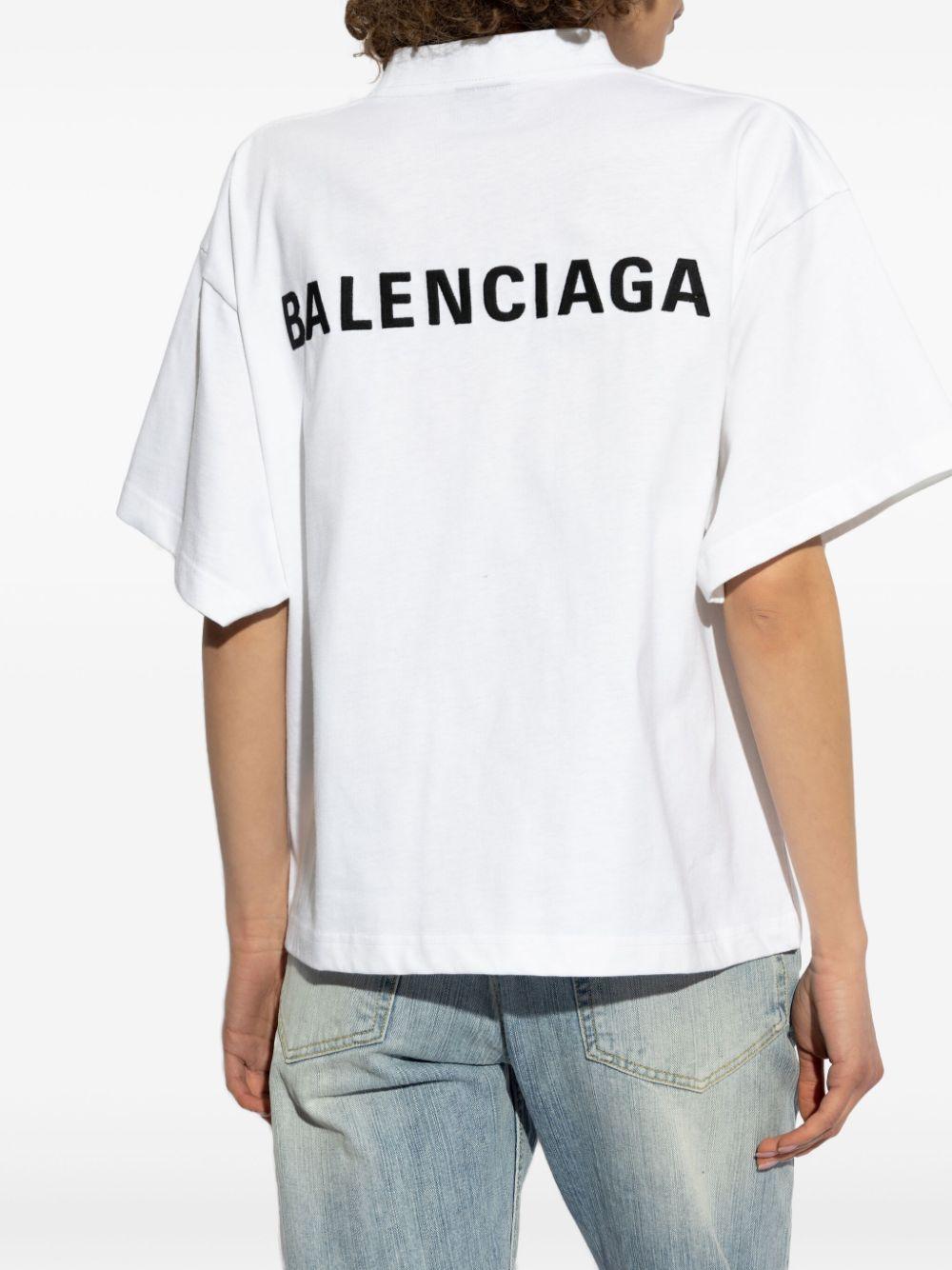 White logo-embroidered T-shirt 818431. TPVK19040 BALENCIAGA