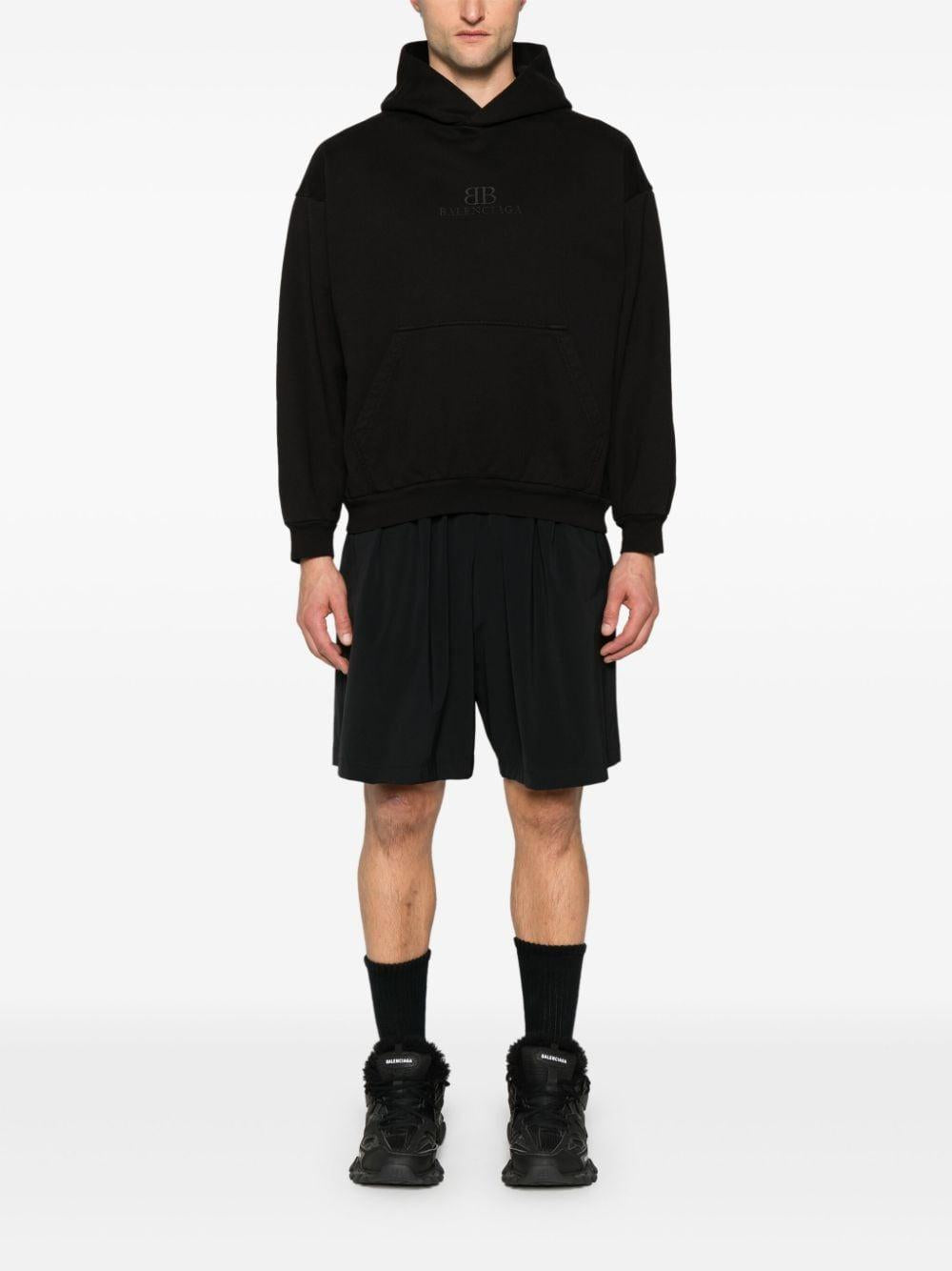 Logo-embroidered cotton hoodie<BR/><BR/><BR/> 767877 TQVS92020 BALENCIAGA