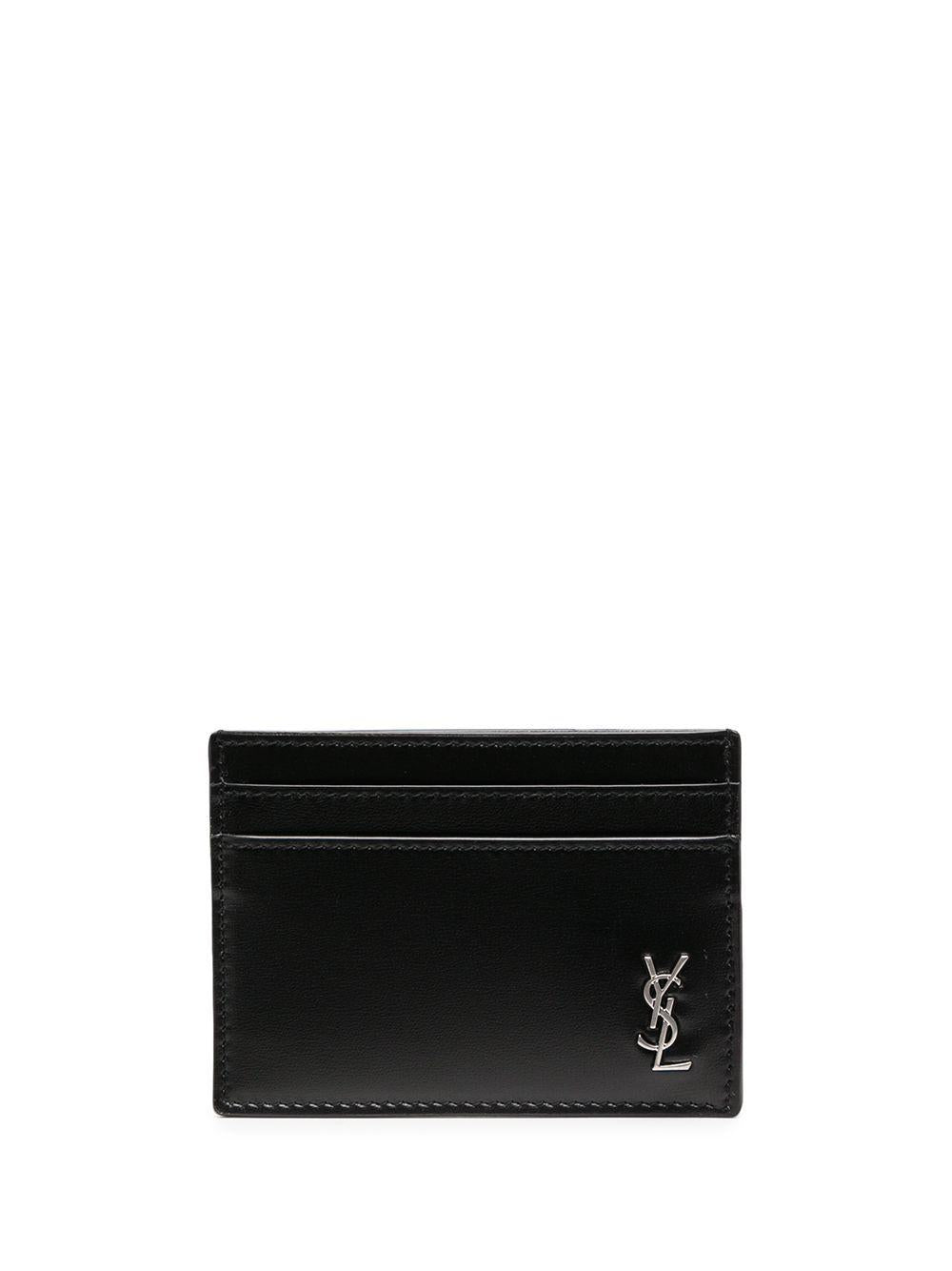 Logo plaque cardholder 6076031JB0E 1000 SAINT LAURENT
