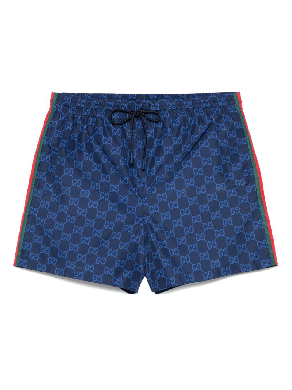 Printed poplin tech swim shorts 815602 XHAJ34735 GUCCI