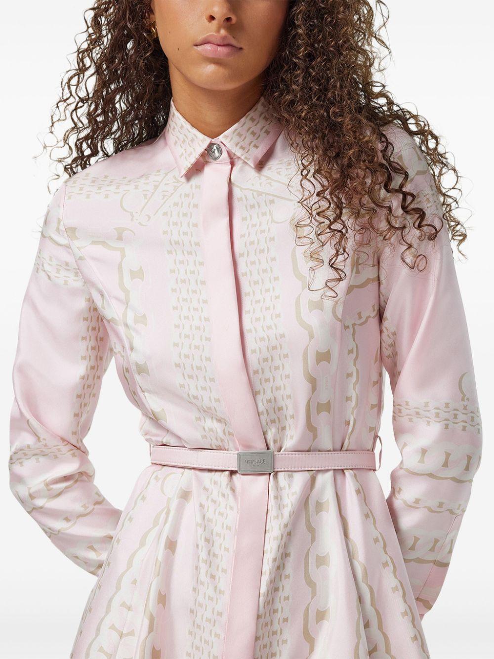 Printed silk mini dress<BR/><BR/><BR/> 1018933 1A136385PC60 VERSACE