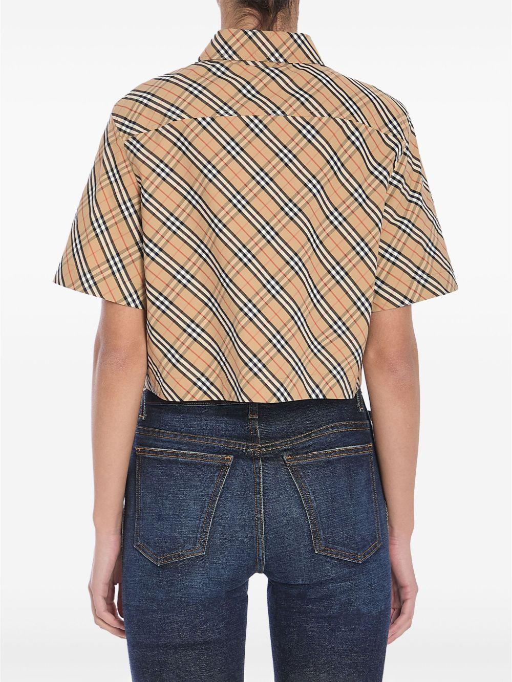 Cropped shirt<BR/><BR/><BR/> 8106190 B9368 BURBERRY