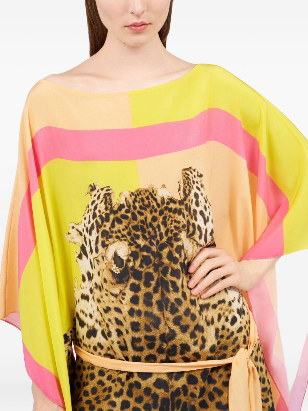 Silk Kaftan with Cavalli Pop Print WQT180 SQR3301000 ROBERTO CAVALLI