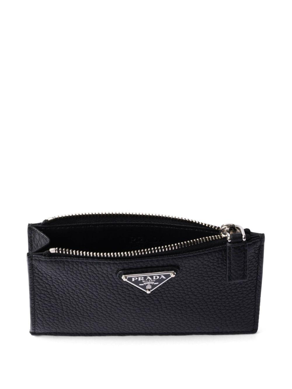 Zipper leather card holder 2MC0862E54 F0002 PRADA