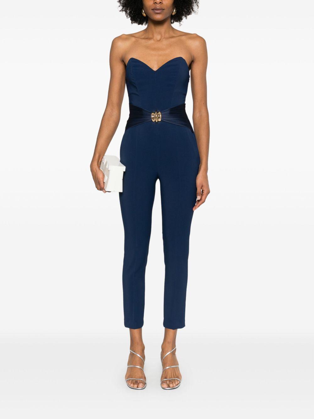 Flowing crêpe jumpsuit with macro bow TU03951E2 DC8 ELISABETTA FRANCHI