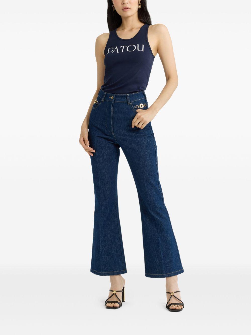 Logo-print tank top<BR/><BR/><BR/> JE0159994 699N PATOU