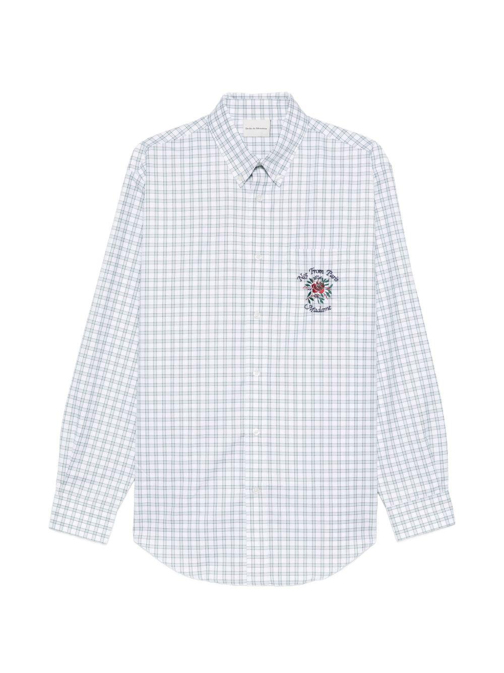 Checked Shirt with Embroidered Logo J-SH240 CO228GN DRÔLE DE MONSIEUR