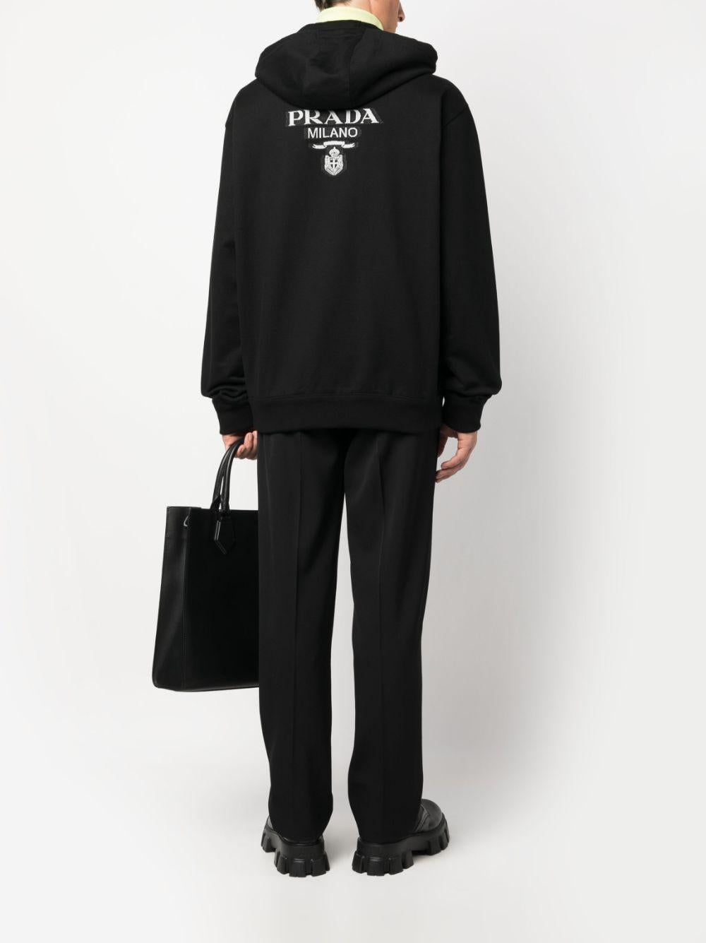 Re-Nylon logo-print hoodie UJL02B 1Y13F0002 PRADA