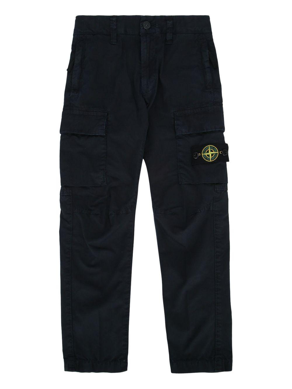 Compass-badge cargo trousers<BR/><BR/><BR/> 31000 06V0120 STONE ISLAND KIDS