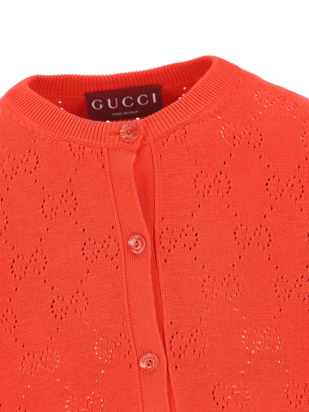 GG pointelle cotton silk cardigan 856202 XKFCO5741 GUCCI