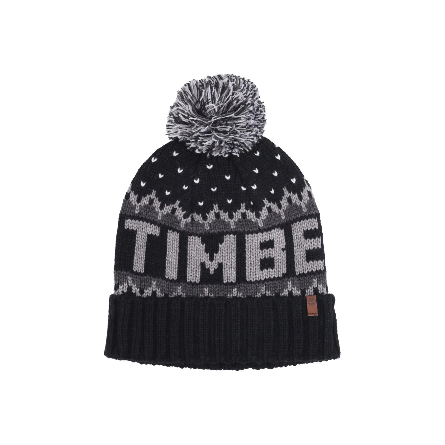 Beanie with lapel and pom pom TB0A1EH2 0011 TIMBERLAND
