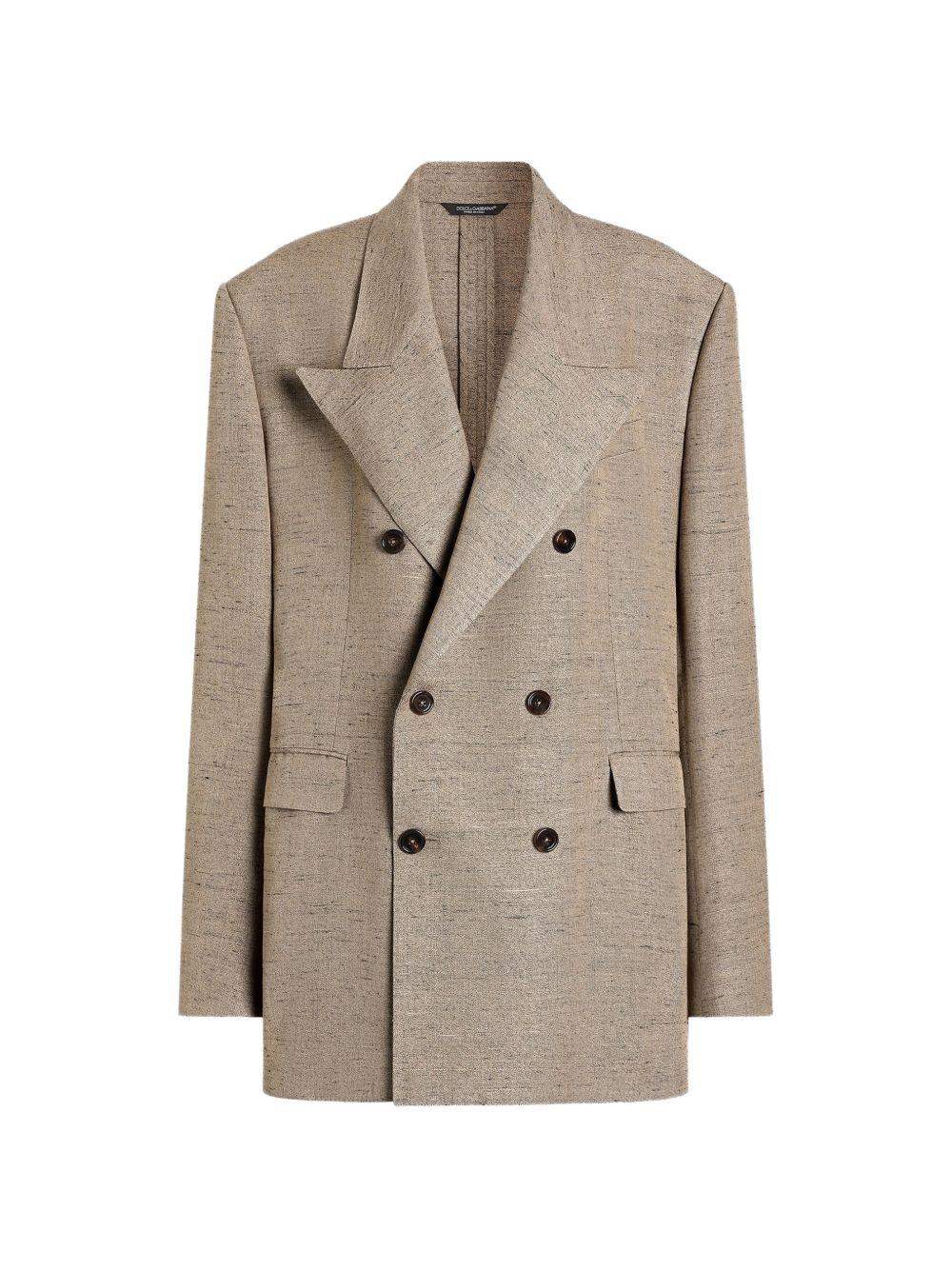 Double-breasted sicilia tweed-effect jacket F29YFT HUMWCS8230 DOLCE & GABBANA