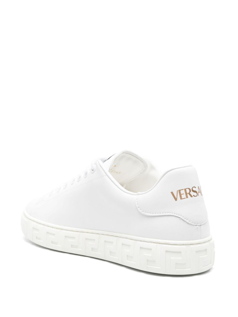 Greca-embossed leather sneakers 1013568 1A096081W010 VERSACE