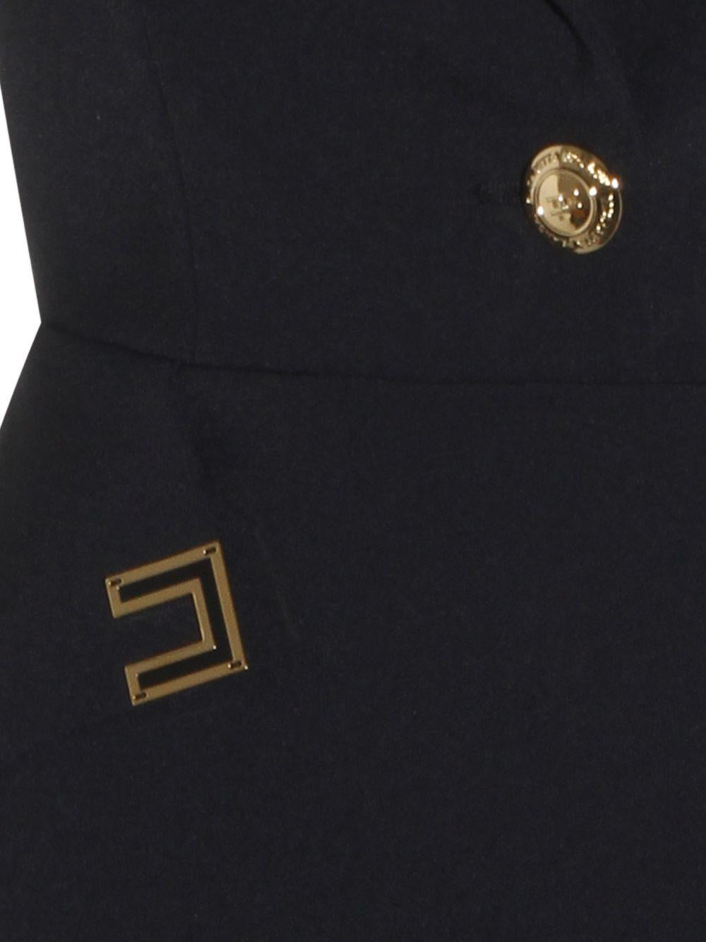 Mini dress in double stretch crepe with logo details AB92461E2 110 ELISABETTA FRANCHI
