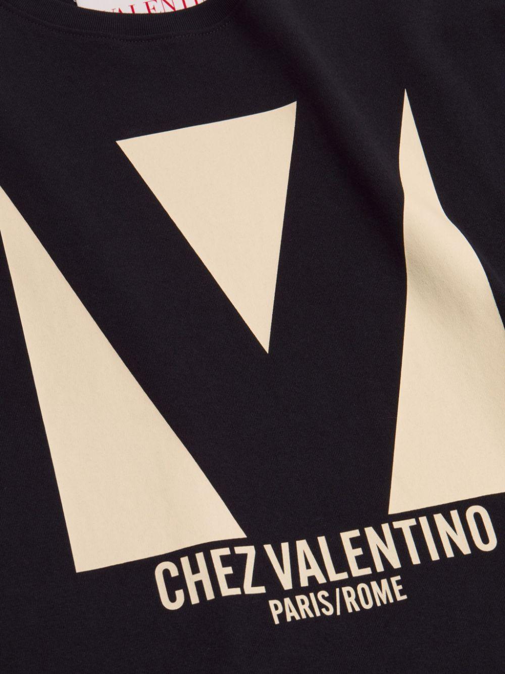 Chez Valentino-print T-shirt<BR/><BR/><BR/> 6V3MG16PAQ9 0NO VALENTINO GARAVANI