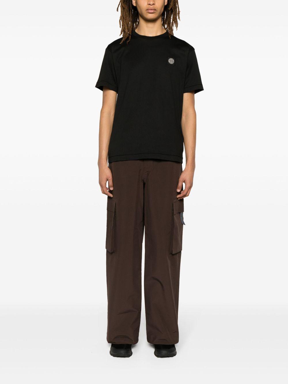 Compass-appliqué cotton T-shirt<BR/><BR/><BR/> 2100039 S0013V0029 STONE ISLAND