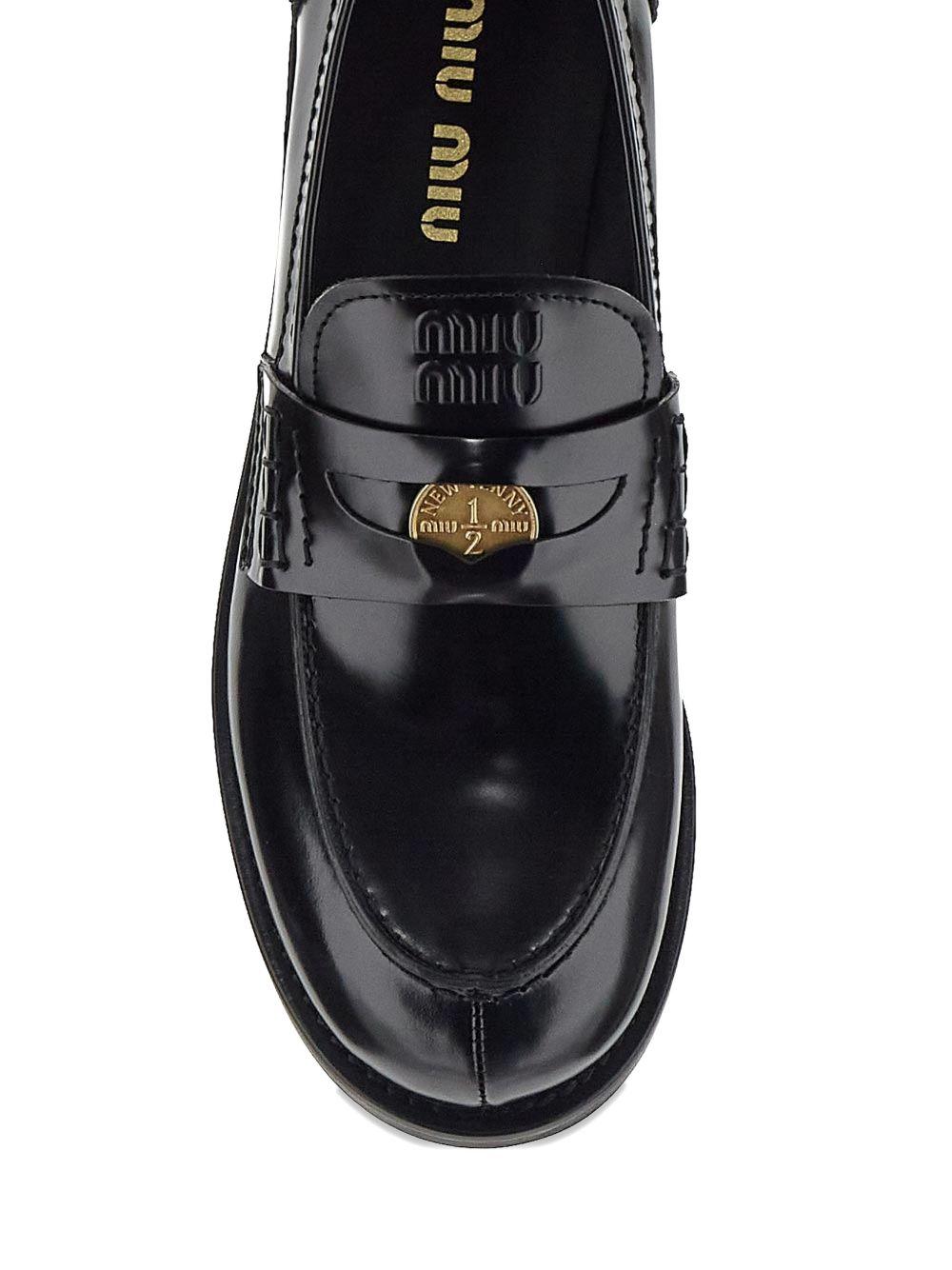Brushed leather loafers 5D773DULX F-020F0002 MIU MIU