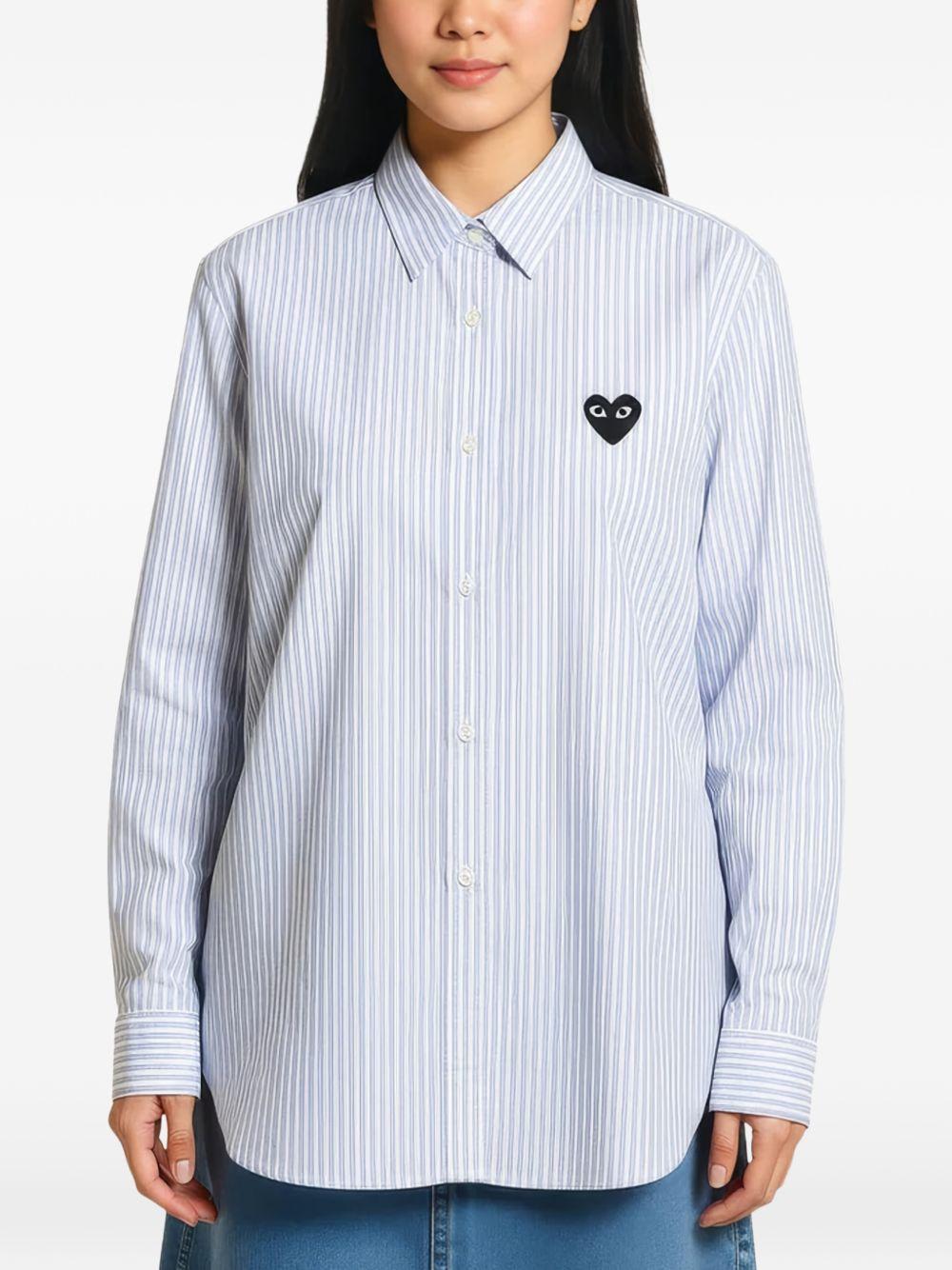 Shirt with Black Emblem in Blue AX-B020-051 BLUE COMME DES GARÇONS PLAY