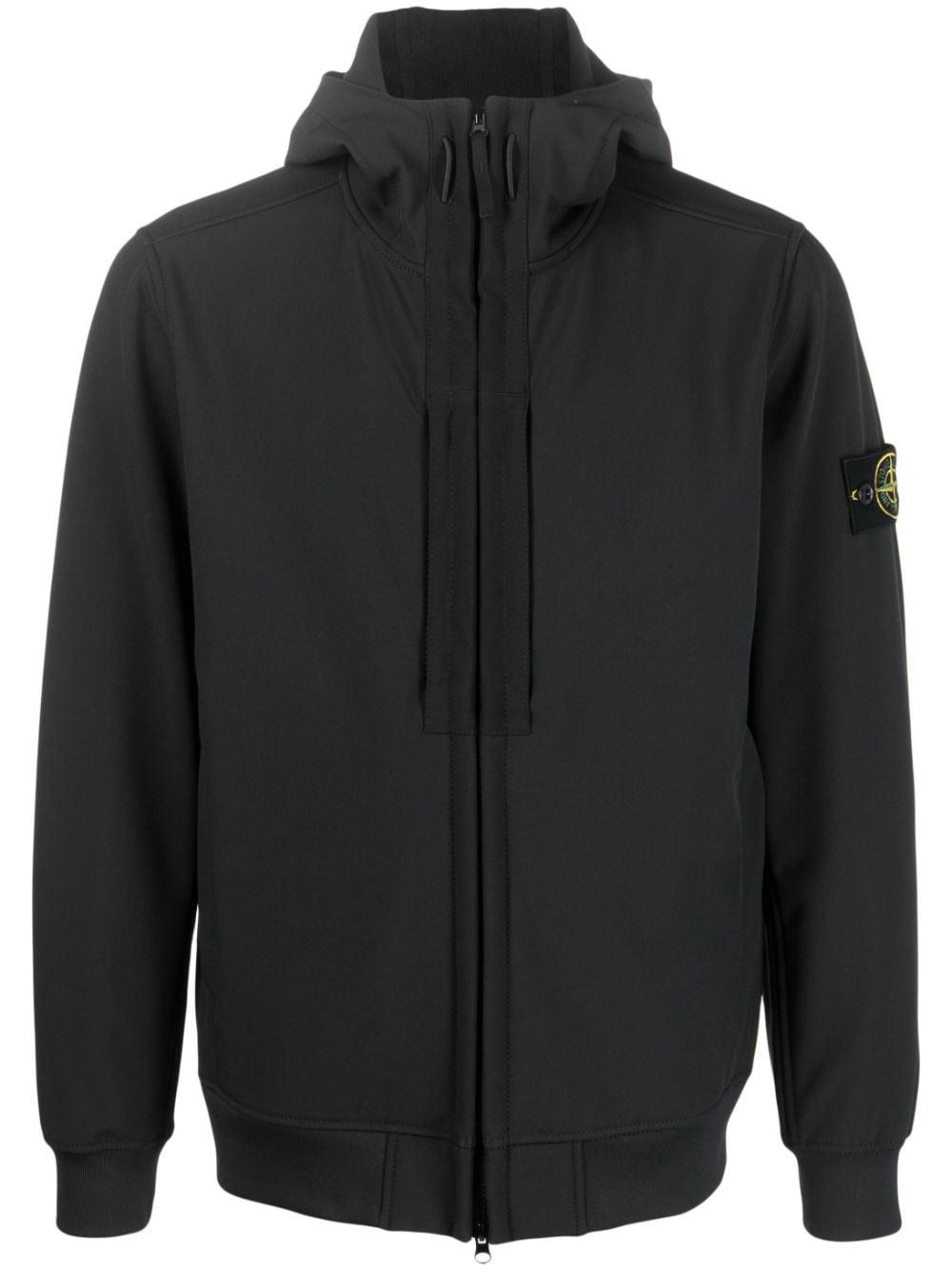 Compass-patch zip-up hooded jacket 7915Q0122 V0029 STONE ISLAND