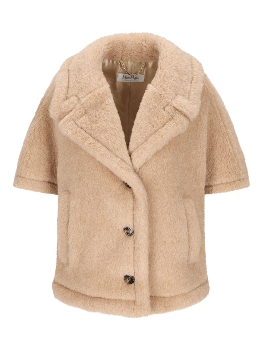 Boxy-fit alpaca and cashmere Teddy fabric cape 2614731181 MXACORVINO1029 MAX MARA