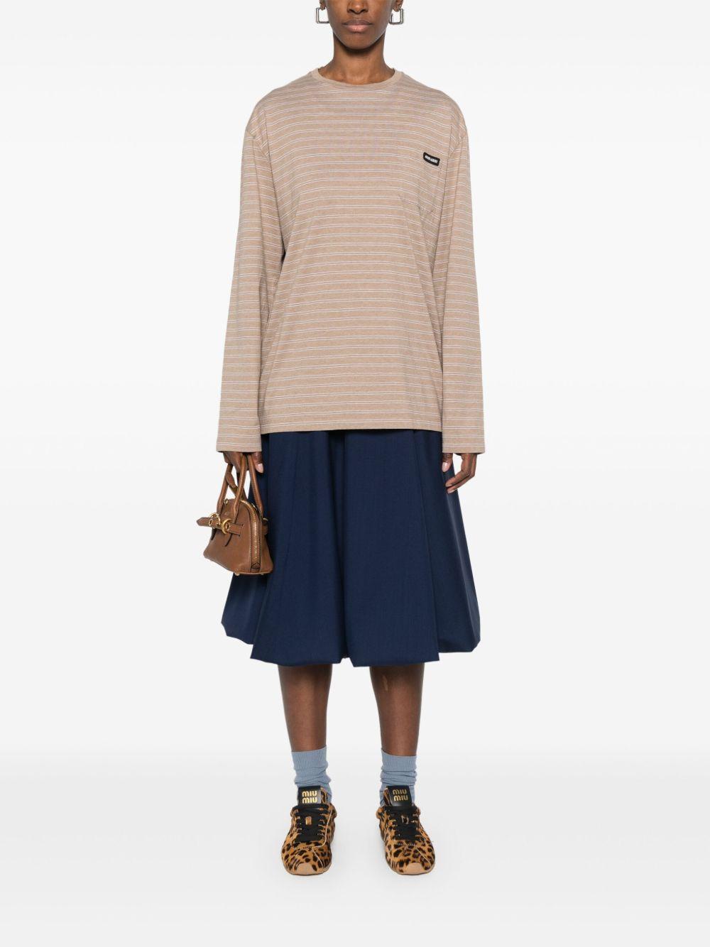 Striped T-shirt<BR/><BR/> MJL014 14RTF0I80 MIU MIU