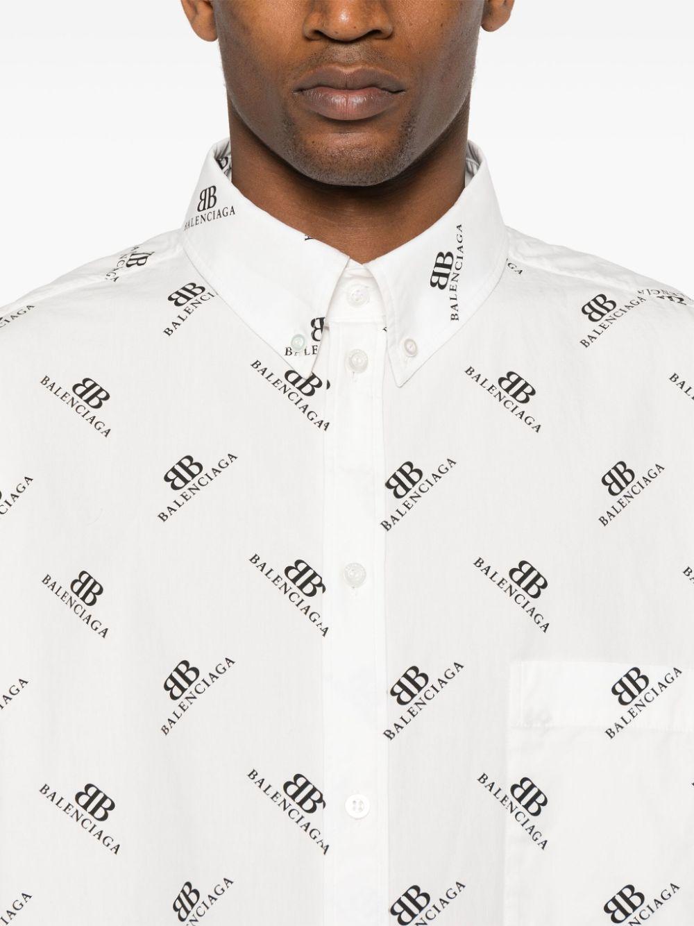 BB-print cotton shirt<BR/><BR/><BR/><BR/><BR/><BR/> 662983 TQL149040 BALENCIAGA