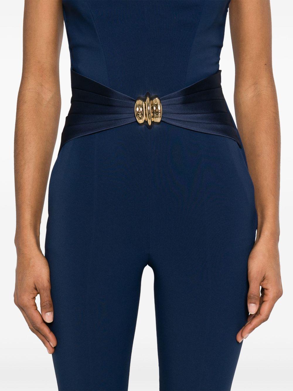 Flowing crêpe jumpsuit with macro bow TU03951E2 DC8 ELISABETTA FRANCHI