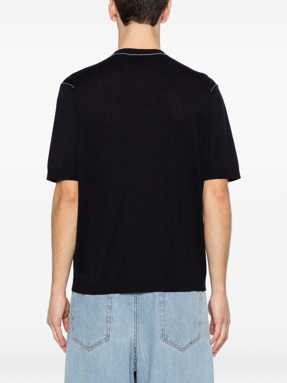 Knit silk linen T-shirt with intarsia 851828 XKFC84041 GUCCI