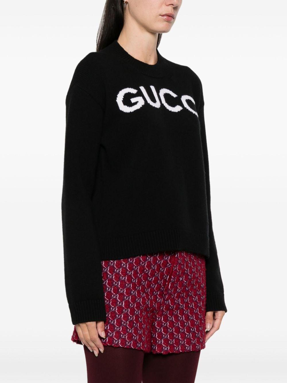 Intarsia-logo wool sweater<BR/><BR/><BR/> 770072 XKEBC1289 GUCCI