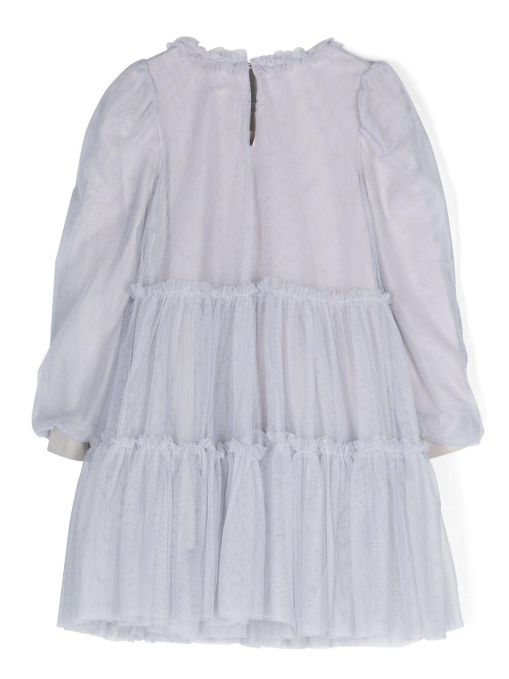 Tulle-overlay dress<BR/><BR/> 17D900 T99450033 MONNALISA